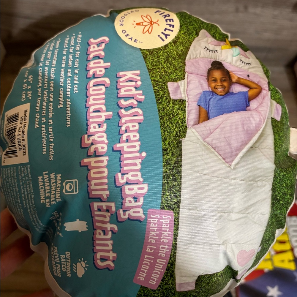 Firefly Kids Unicorn Sleeping Bag - Pink and White